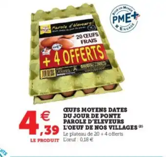 Super U Œufs Moyen Dates du Jour de Ponte Parole d'Eleveurs offre