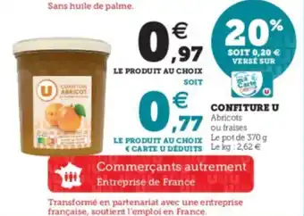 Super U Confiture U offre