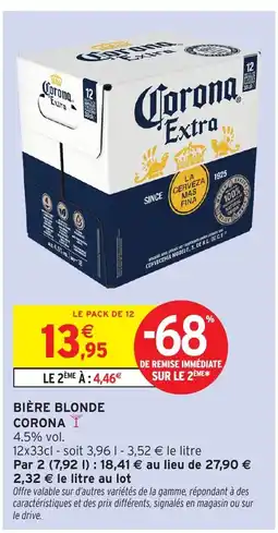 Intermarché CORONA Bière blonde offre