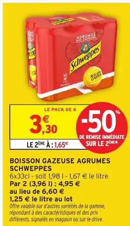 Intermarché SCHWEPPES Boisson gazeuse agrumes offre
