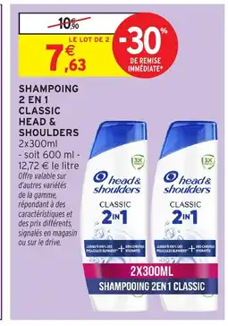 Intermarché HEAD & SHOULDERS Shampooing 2en1 classic offre