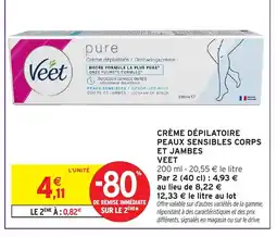 Intermarché VEET Crème dépilatoire peaux sensibles corps et jambes offre
