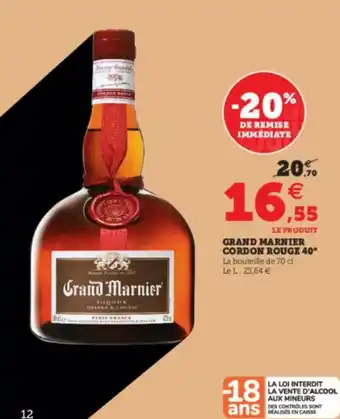 Super U Grand Marnier Cordon Rouge 40° offre