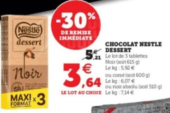 Super U Chocolat Nestle Dessert offre