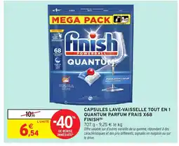 Intermarché FINISH Capsules lave-vaisselle tout en 1 quantum parfum frais x68 offre