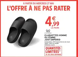 Intermarché JUST EMPORIO Claquettes homme ou femme offre