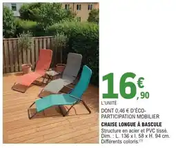 E.Leclerc Chaise longue à bascule offre