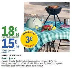 E.Leclerc Barbecue portable beaux jours offre