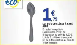 E.Leclerc Lot de 6 cuillères à café alba offre
