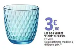 E.Leclerc Lot de 6 verres flora bleu offre