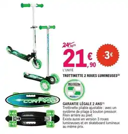 E.Leclerc Trottinette 2 roues lumineuses offre