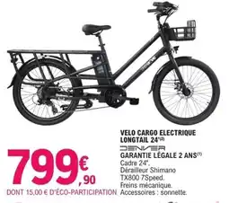 E.Leclerc Velo cargo electrique longtail 24 offre