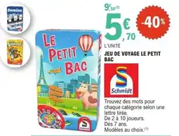 E.Leclerc Jeu de voyage le petit bac schmidt offre