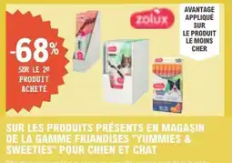 E.Leclerc Sur les produits présents en magasin de la gamme friandises yummies & sweeties pour chien et chat offre
