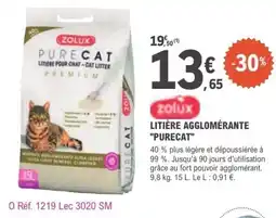 E.Leclerc Litière agglomérante purecat offre