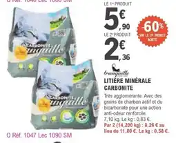 E.Leclerc Litière minérale carbonite offre