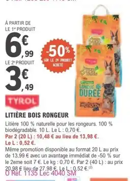 E.Leclerc Litière bois rongeur tyrol offre