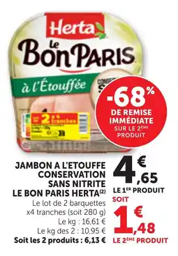 Bi1 Jambon a l'etouffe conservation sans nitrite le bon paris herta offre