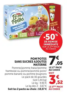 Bi1 Pom'potes sans sucres ajoutes materne offre