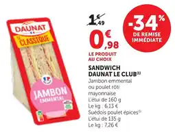 Bi1 Sandwich daunat le club offre