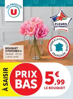 U Express Bouquet 5 pivoines u offre