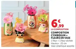 U Express Composition cymbidium + fleurs en vase offre