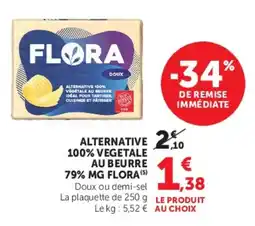 U Express Alternative 100% vegetale au beurre 79% mg flora offre