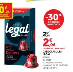 U Express Cafe capsules legal offre