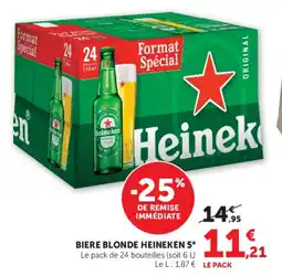 U Express Biere blonde heineken 5° offre