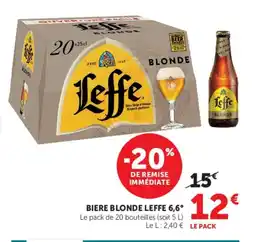 U Express Biere blonde leffe 6,6° offre