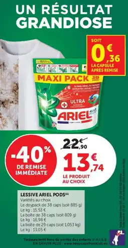 U Express Lessive ariel pods offre