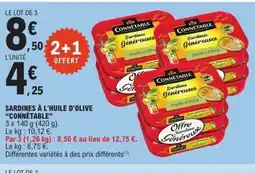 E.Leclerc CONNÉTABLE Sardines à l'huile d'olive offre