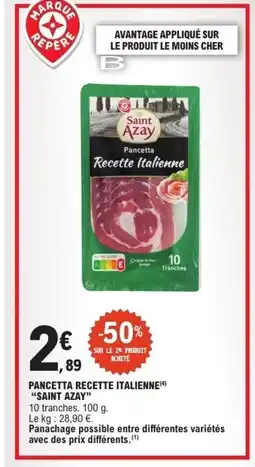 E.Leclerc SAINT AZAY Pancetta recetta italienne offre