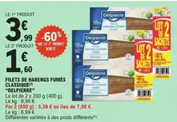 E.Leclerc DELPIERRE Filets de harengs fumés classique offre