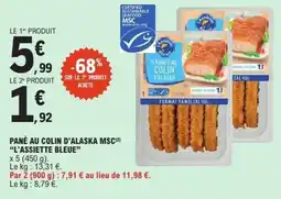 E.Leclerc L'ASSIETTE BLEUE Pané au colin d'alaska msc offre