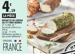 E.Leclerc Bûchette de chèvre ail et fines herbes offre
