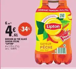 E.Leclerc LIPTON Boisson au thé glacé saveur pêche offre