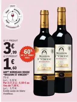 E.Leclerc MISSION ST VINCENT Aop bordeaux rouge offre