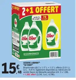 E.Leclerc LE CHAT lessive liquide offre