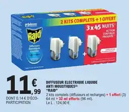 E.Leclerc RAID Diffuseur electrique liquide anti moustiques offre