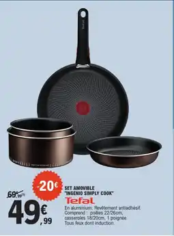 E.Leclerc TEFAL Set amovible ingenio simply cook offre