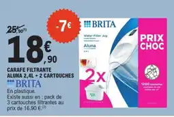 E.Leclerc BRITA Carafe filtrante aluna + 2 cartouches offre