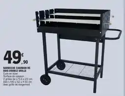 E.Leclerc Barbecue charbon de bois double grille offre
