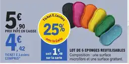 E.Leclerc Lot de 6 eponges reutilisables offre