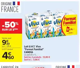 Carrefour CANDIA Lait U.H.T. Viva Format Familial offre