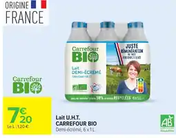 Carrefour CARREFOUR BIO Lait U.H.T. offre