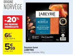 Carrefour LABEYRIE Saumon fumé offre