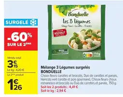 Carrefour BONDUELLE Mélange 3 Légumes surgelés offre