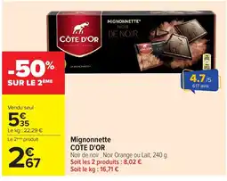 Carrefour CÔTE D'OR Mignonnette offre