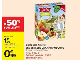 Carrefour LES VERGERS DE CHATEAUBOURG Compotes Astérix offre